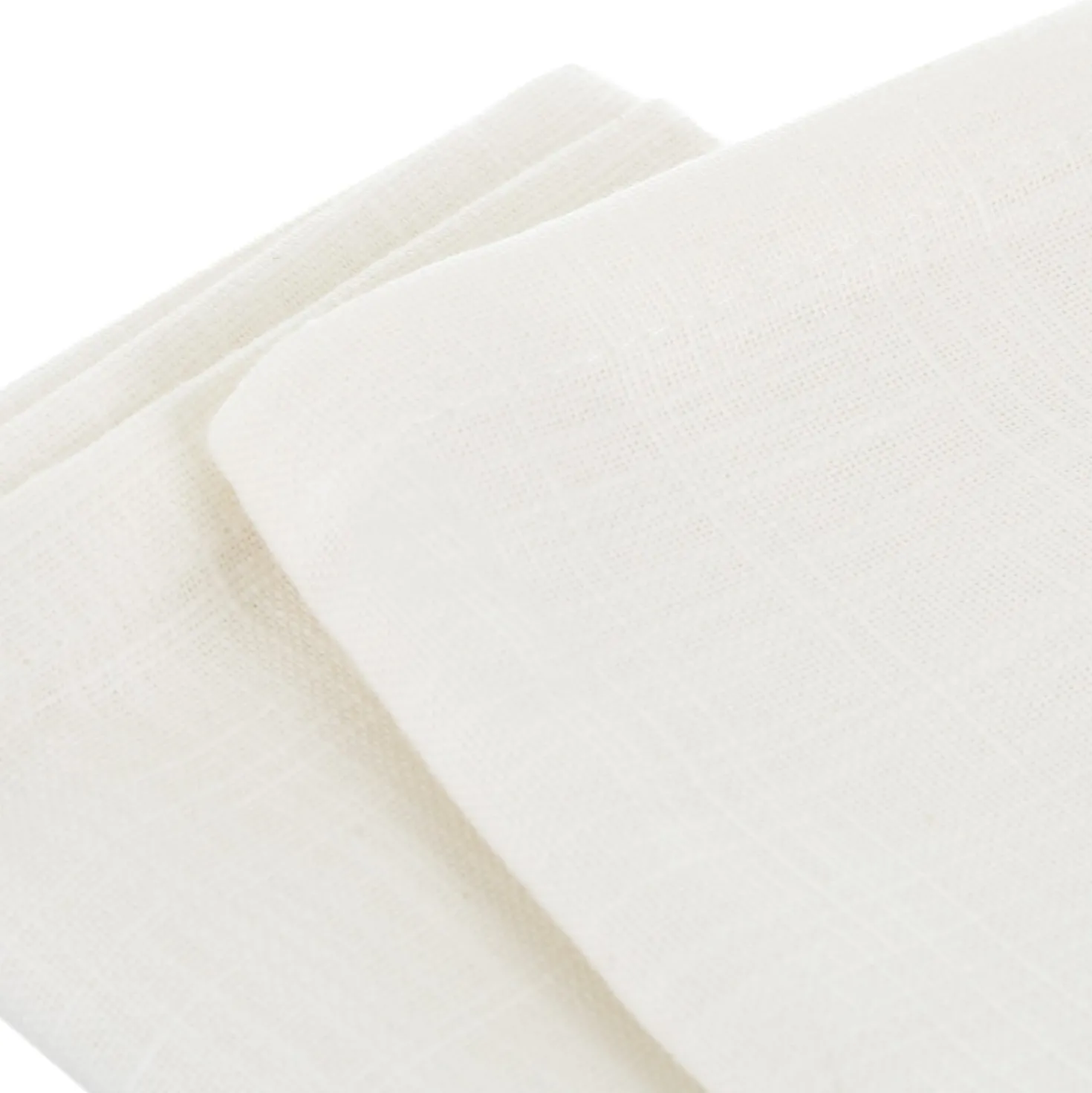 Set 2 tovaglioli cotone bianco 42x42 cm Slub