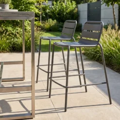 Sgabello bar da giardino Phuket grigio