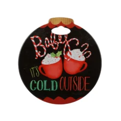 Sottopentola cioccolata pallina Natale in ceramica 20x21 cm