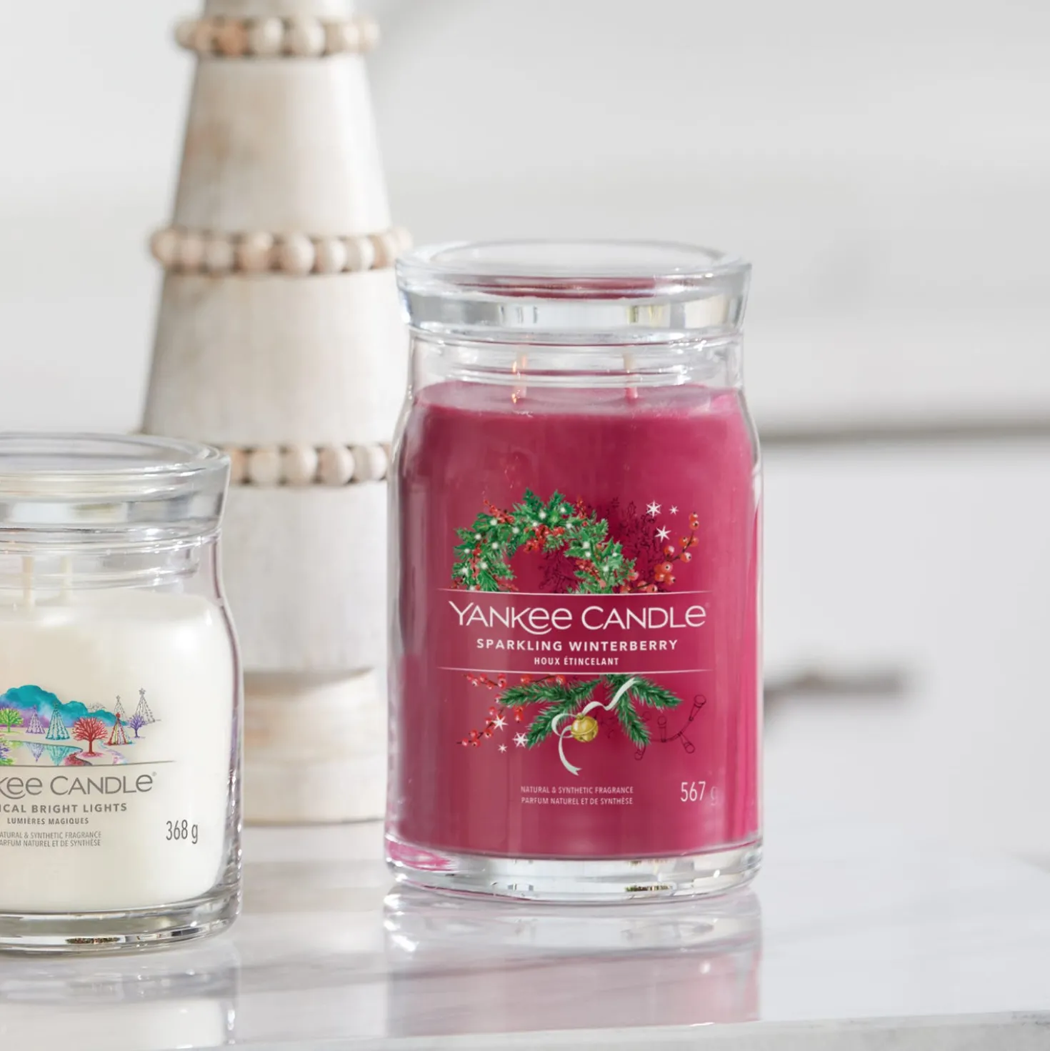 Sparkling Winterberry candela in giara grande Yankee Candle