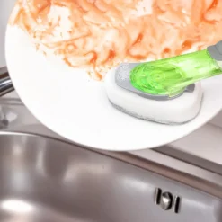 Spazzola lavapiatti con dispenser per sapone e spugna