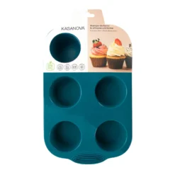 Stampo 6 muffin silicone azzurro