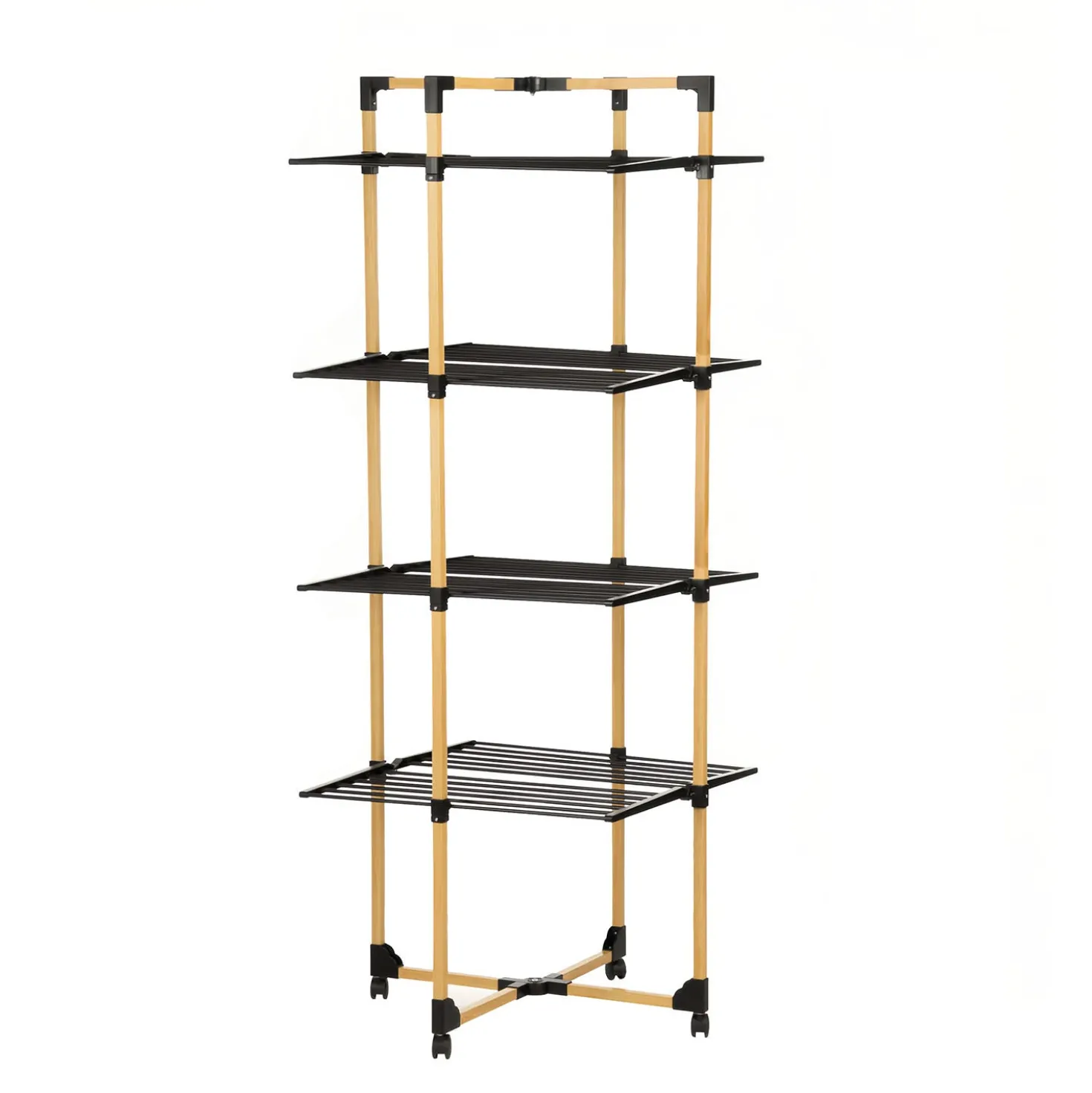 Stendibiancheria a torre 69x69x175 cm effetto legno