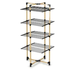 Stendibiancheria a torre 69x69x175 cm effetto legno