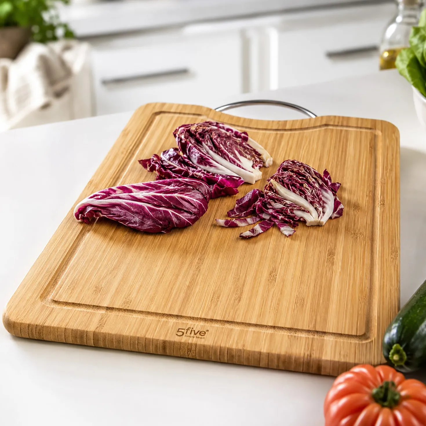 Tagliere bambù 42x30 cm con manico