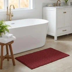 Tappeto bagno ciniglia 80x50 cm Mineral Red