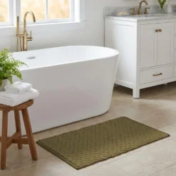 Tappeto bagno ciniglia 80x50 cm taupe