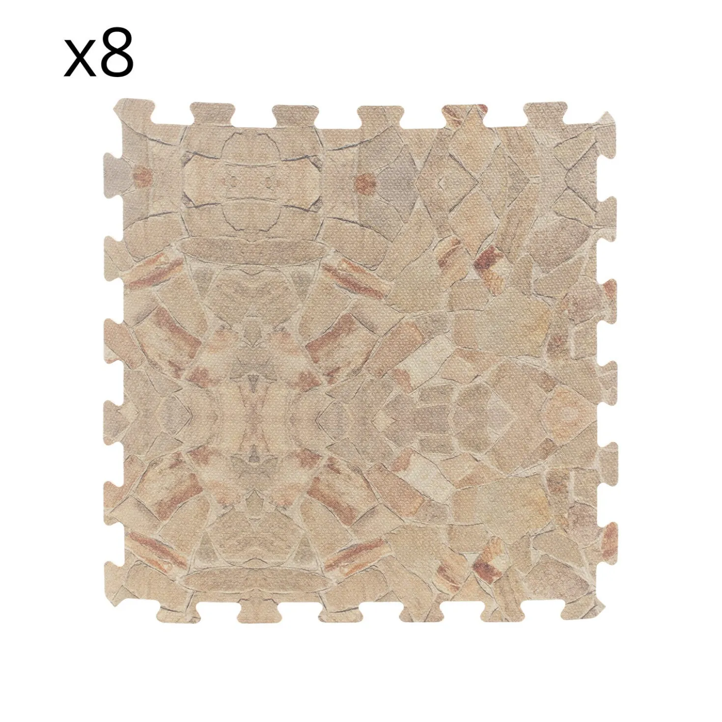 Tappeto componibile set 8 pezzi 50x50 cm effetto pietra