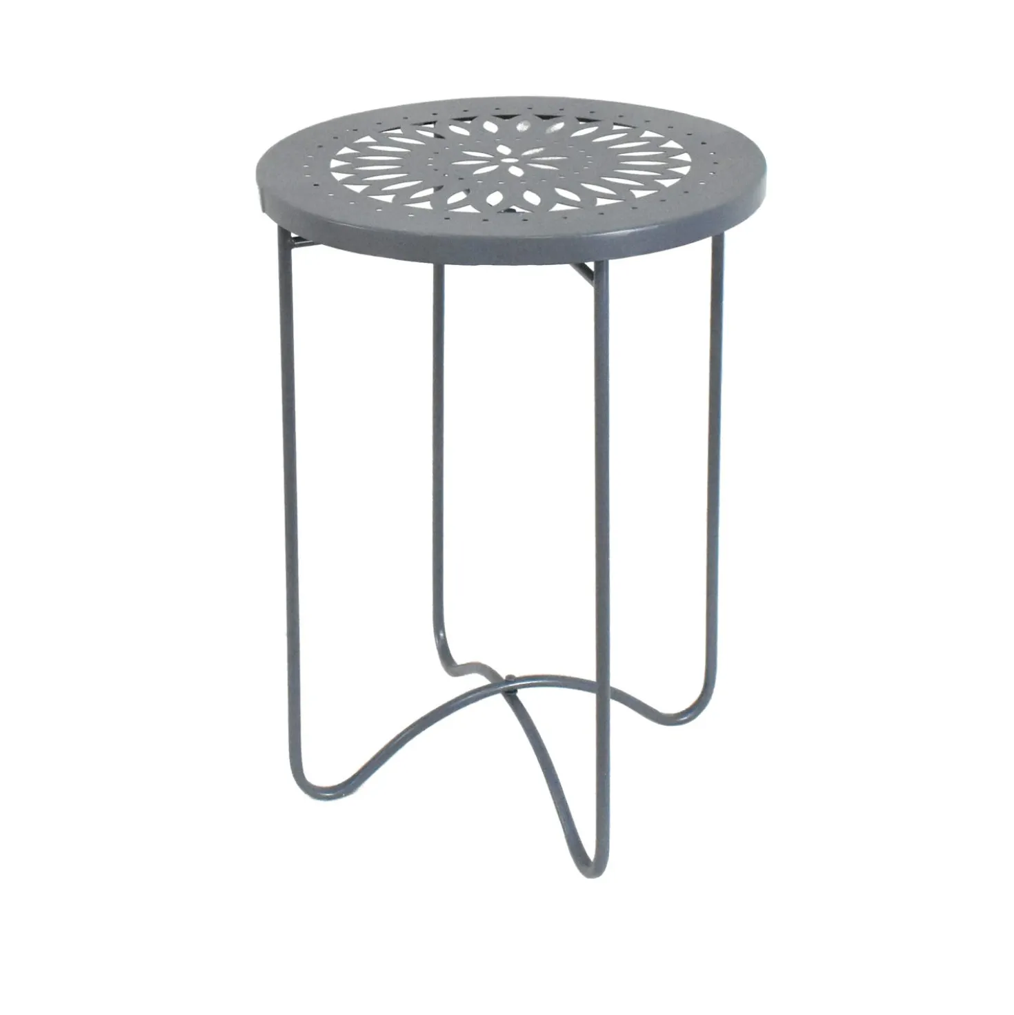Tavolino portavaso in ferro 38 cm antracite