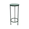Tavolino portavaso in ferro 60 cm decoro verde
