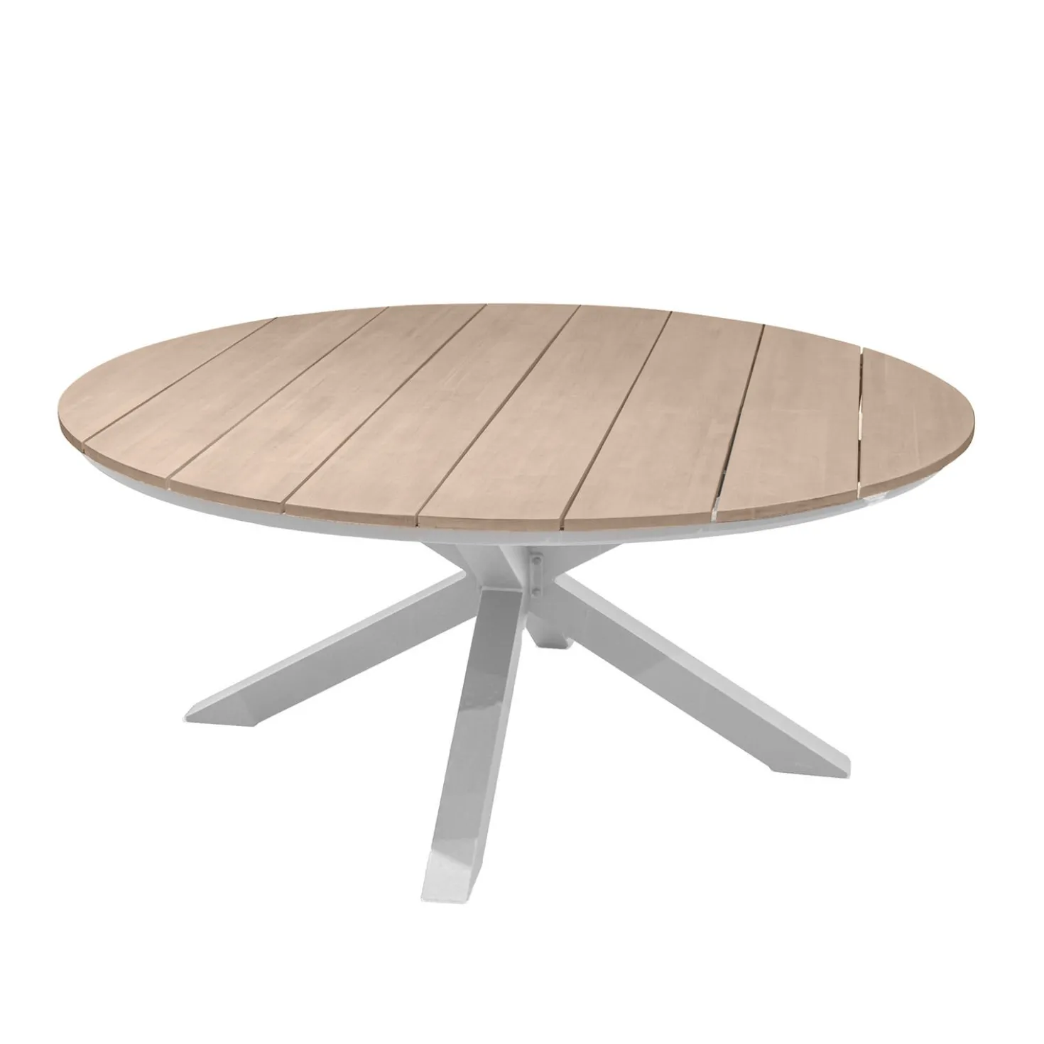 Tavolo da giardino rotondo acacia bianco 160x75 cm Oriengo
