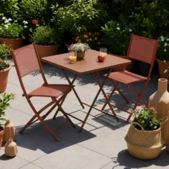 Tavolo da giardino 70x70x71 cm pieghevole mogano Greensboro