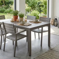Tavolo da giardino 150x74x90 cm taupe