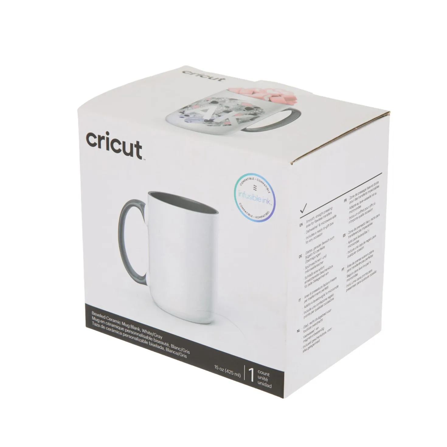 Tazza grigia 440 ml da personalizzare Cricut