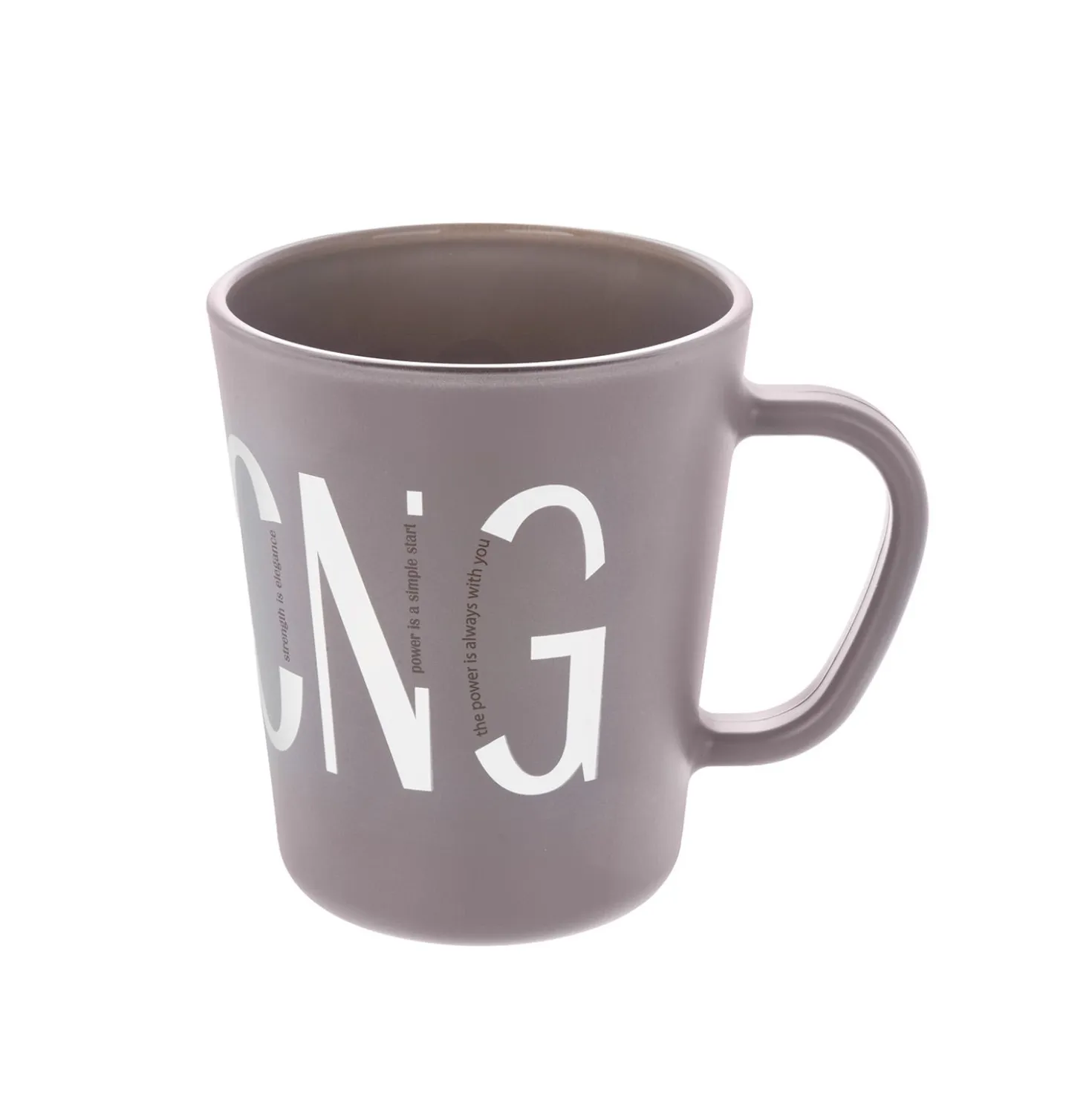 Tazza in vetro 370 ml scritta Strong Glassy