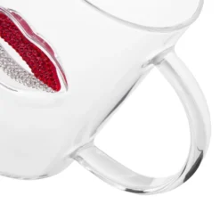 Tazza labbra rosso bianco vetro 390 ml