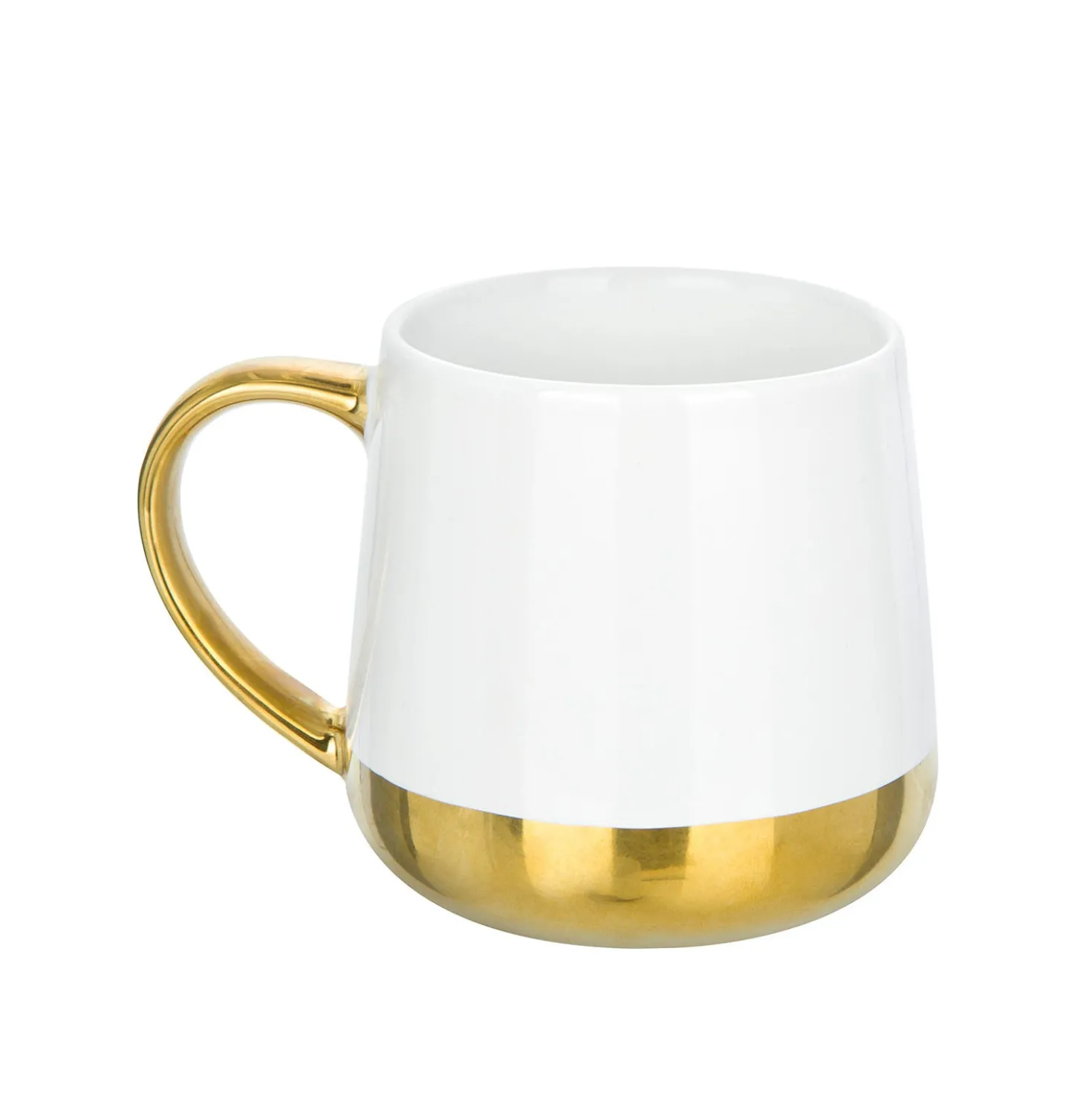 Tazza mug ceramica manico e base oro 360 ml labbra