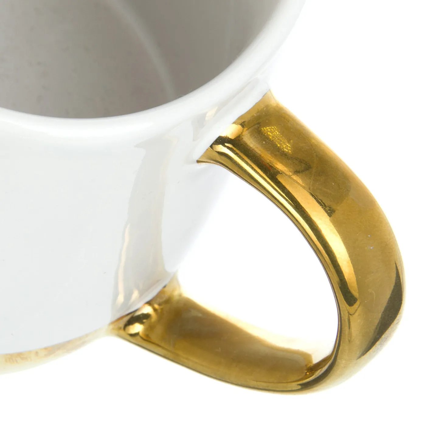 Tazza mug ceramica manico e base oro 360 ml labbra