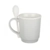 Tazza mug conica 400 ml con cucchiaino in porcellana grigio
