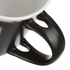 Tazza mug conica 400 ml con cucchiaino in porcellana grigio scuro