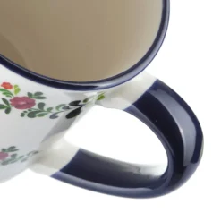 Tazza mug fiori 310 ml in porcellana bianca e blu