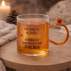Tazza mug 350 ml in vetro giallo Cheer Up