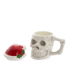 Tazza mug teschio con coperchio natalizio ceramica 460 ml