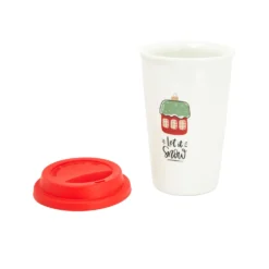 Tazza natalizia 300 ml coperchio Let it snow