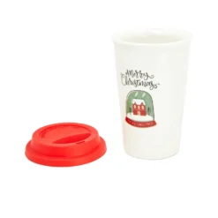 Tazza natalizia 300 ml coperchio Merry Christmas