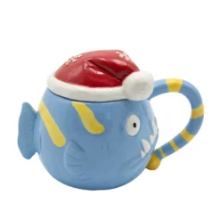 Tazza natalizia pesce pagliaccio azzurro 600 ml ceramica