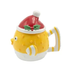 Tazza natalizia pesce pagliaccio giallo 600 ml ceramica