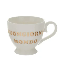 Tazza porcellana bianca Buongiorno Mondo 500 ml Loving