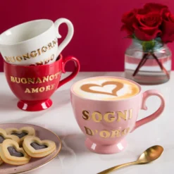 Tazza porcellana rosa Sogni d'oro 500 ml Loving