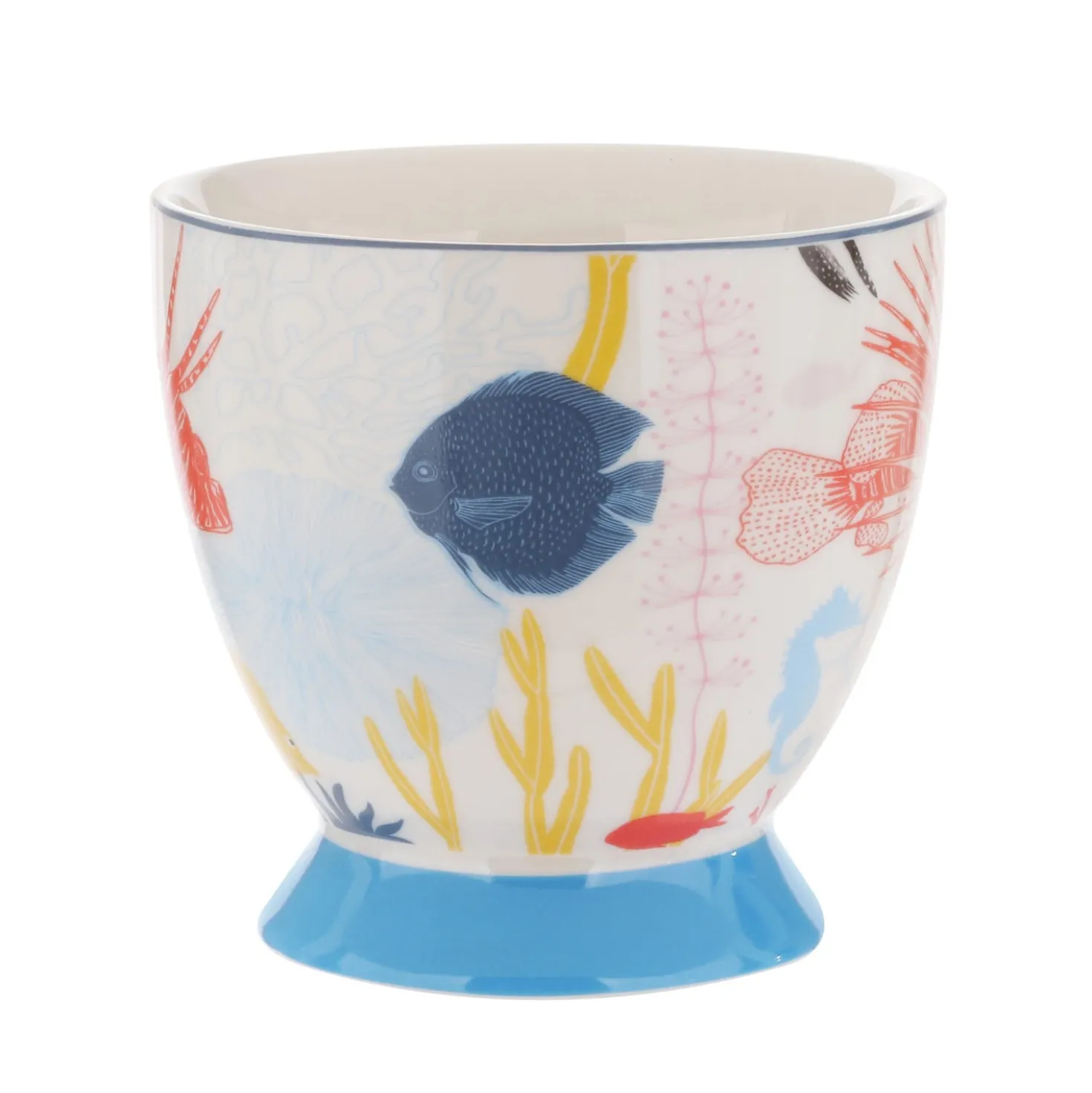 Tazza tè decoro marino azzurra in New Bone China, 450 ml