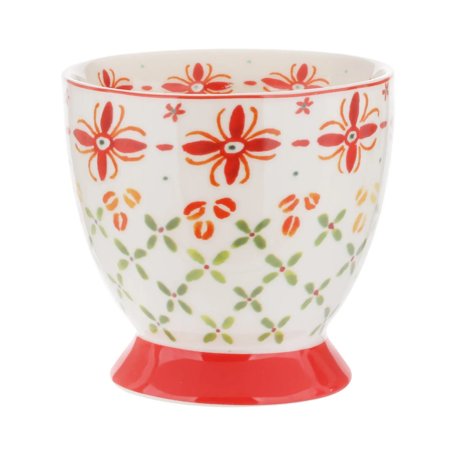 Tazza tè decoro rosso in New Bone China, 450 ml