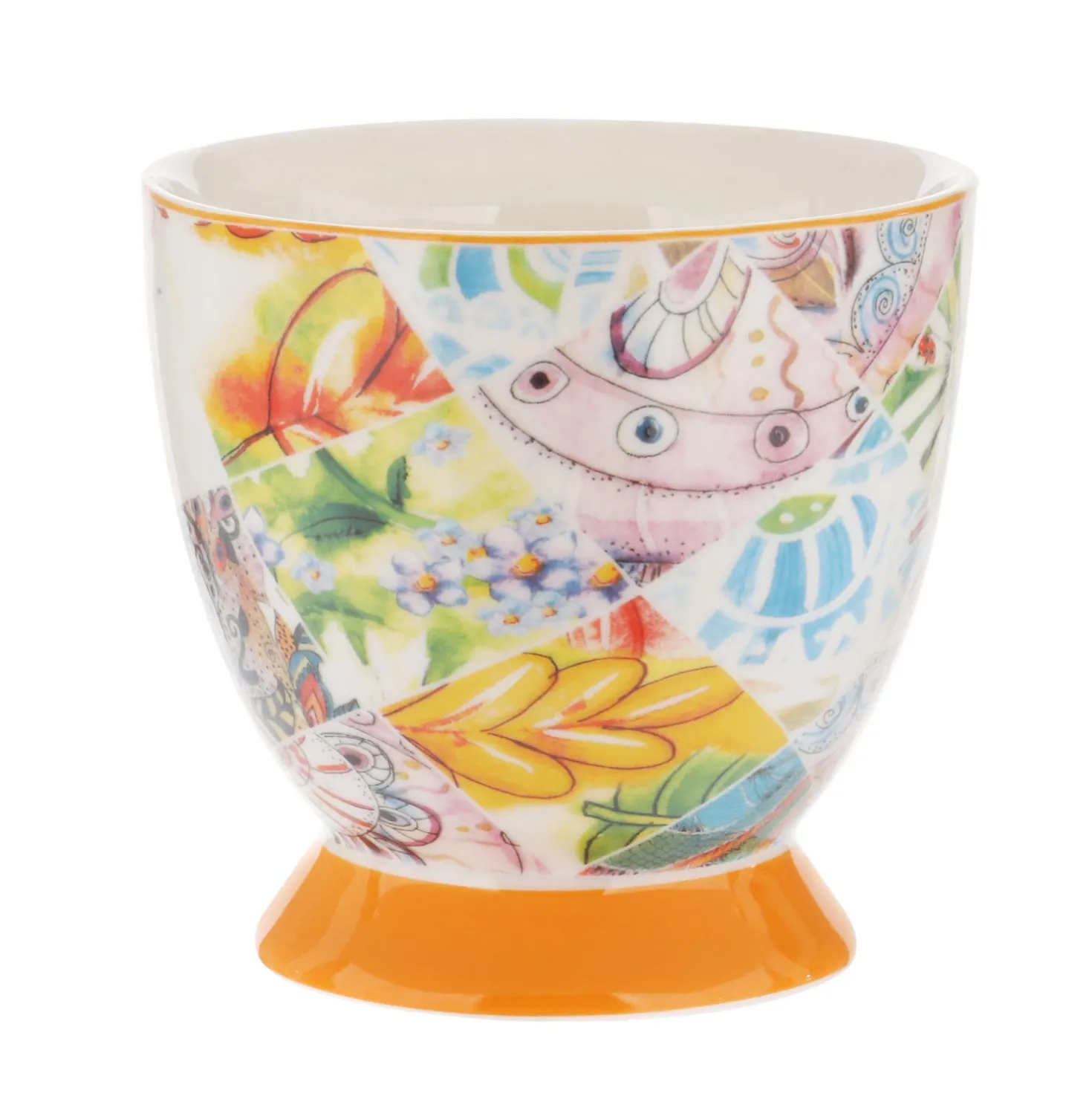 Tazza tè fiori arancione in New Bone China, 450 ml