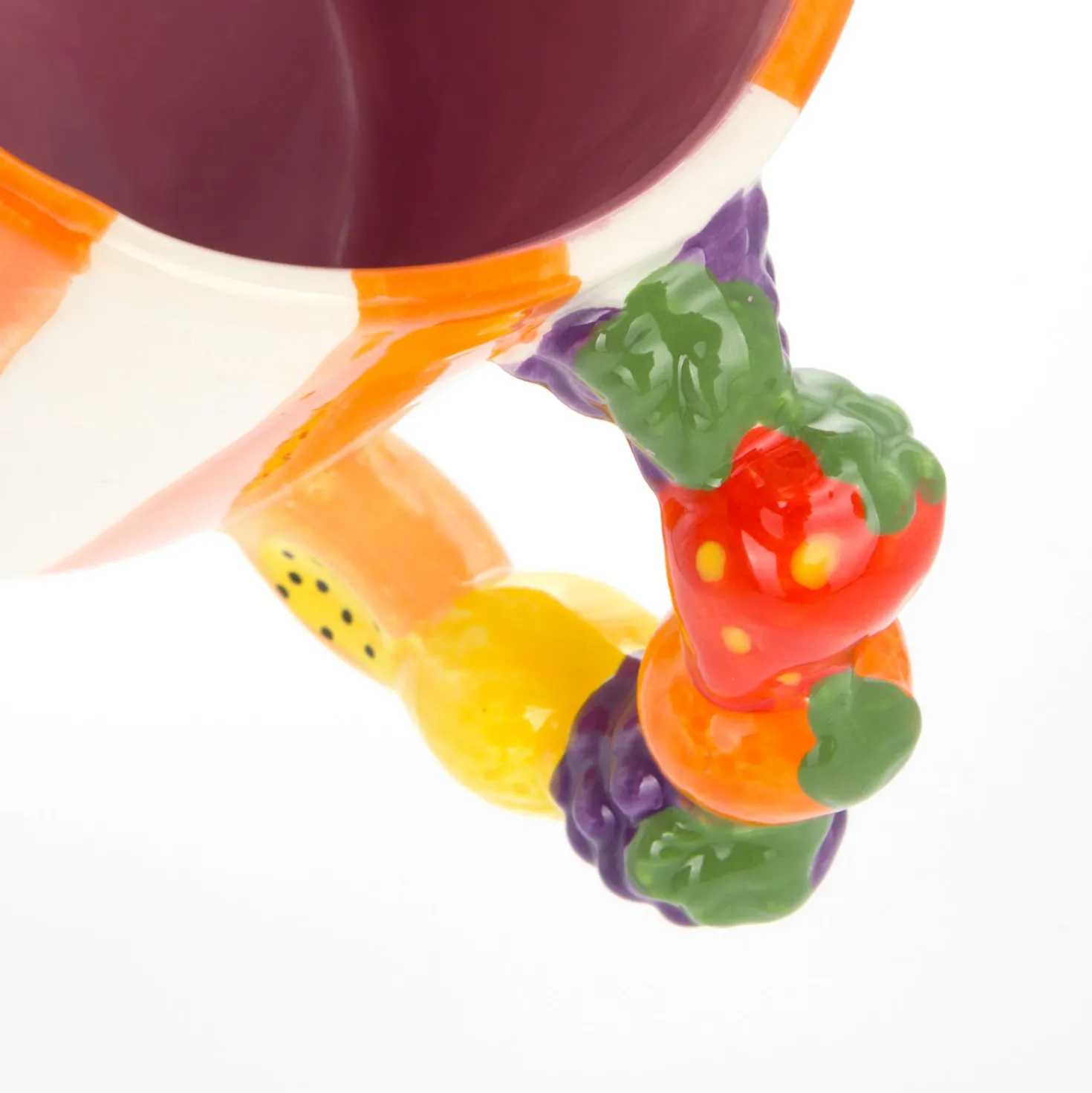Tazza uva righe arancioni 530 ml Florafruit ceramica