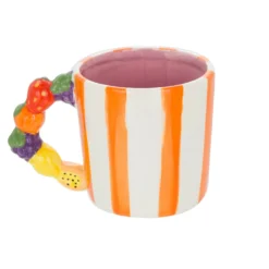 Tazza uva righe arancioni 530 ml Florafruit ceramica