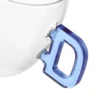 Tazzina caffè lettera D azzurra in vetro borosilicato, 150 ml