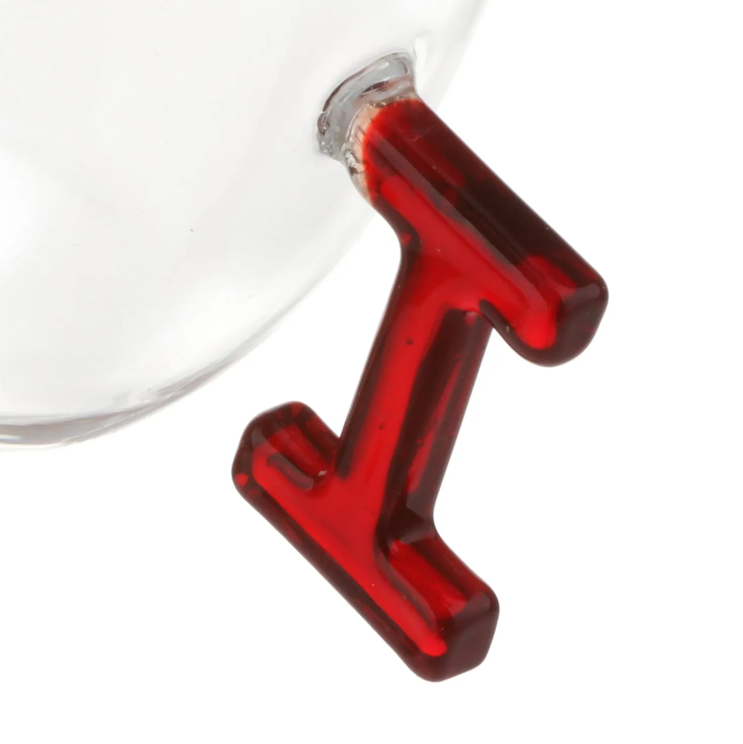Tazzina caffè lettera I rossa in vetro borosilicato, 150 ml