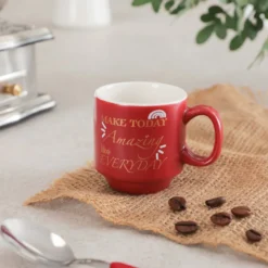 Tazzina caffè 90 ml scritta rossa