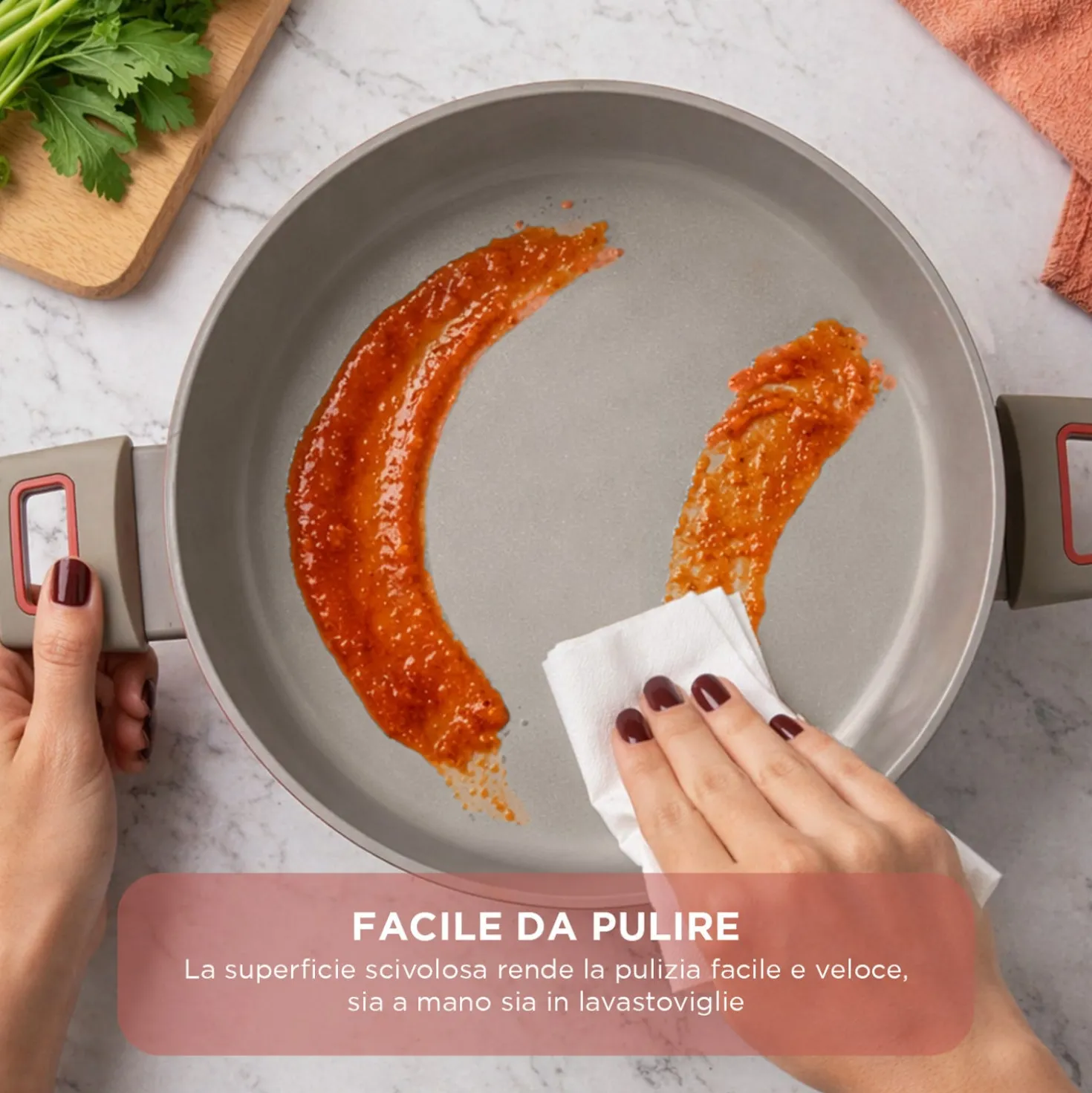 Tegame 24 cm antiaderente ceramico Koral con coperchio