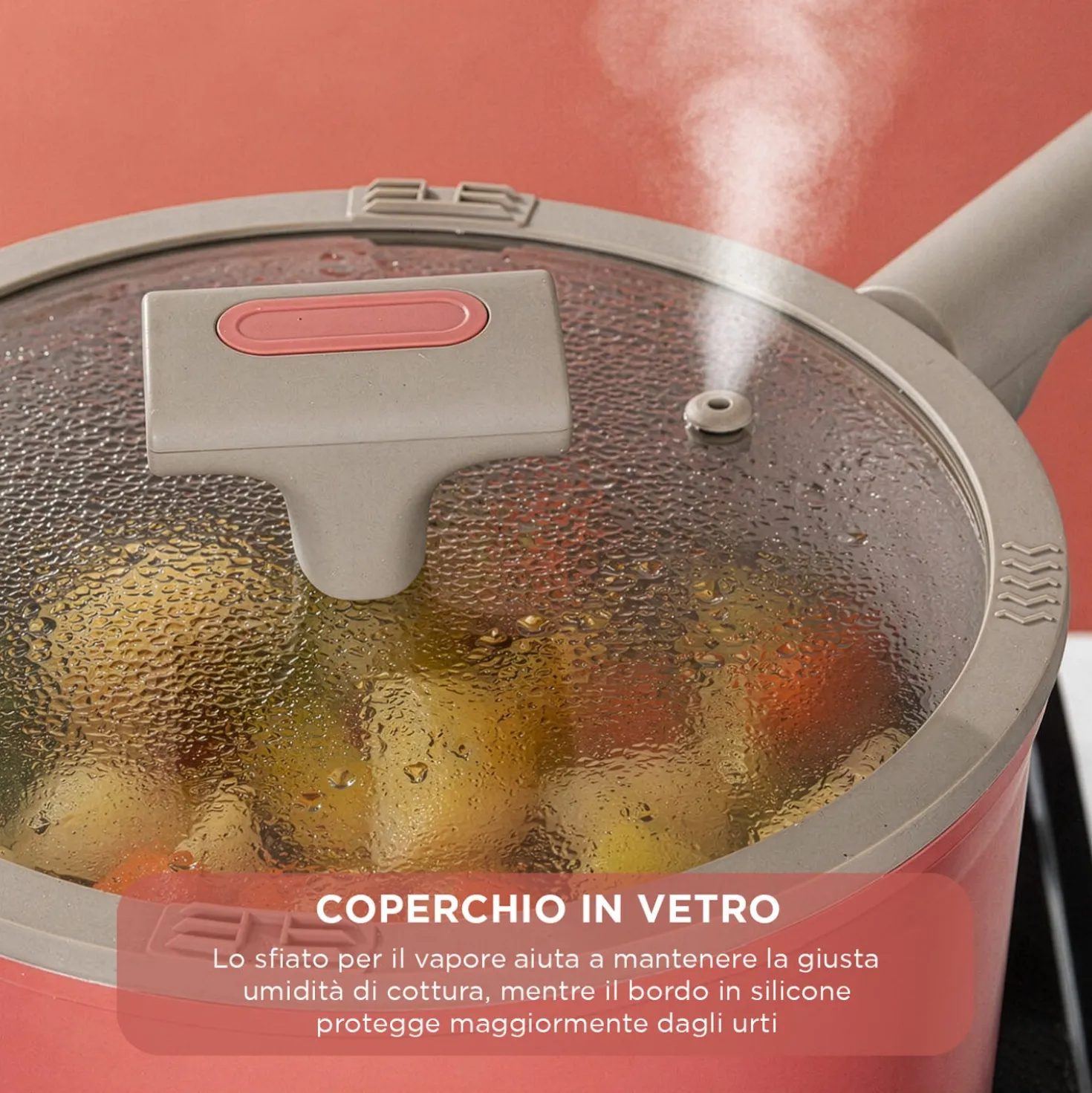 Tegame 24 cm antiaderente ceramico Koral con coperchio