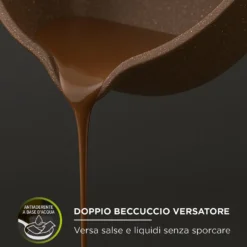 Tegame 28 cm antiaderente 0 grassi con coperchio
