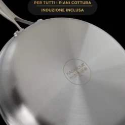 Tegame 20 cm con coperchio a 3 strati Tri - ply