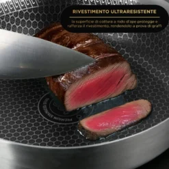 Tegame 24 cm con coperchio a 3 strati Tri - ply