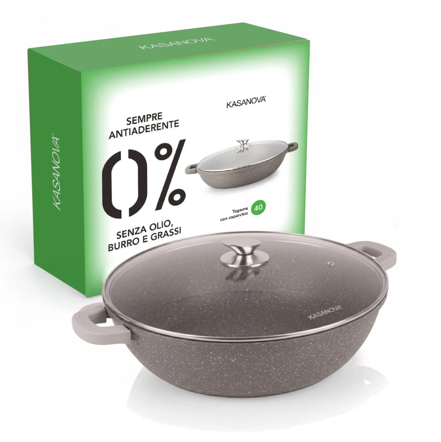 Tegame 40 cm con coperchio I Giganti design marrone
