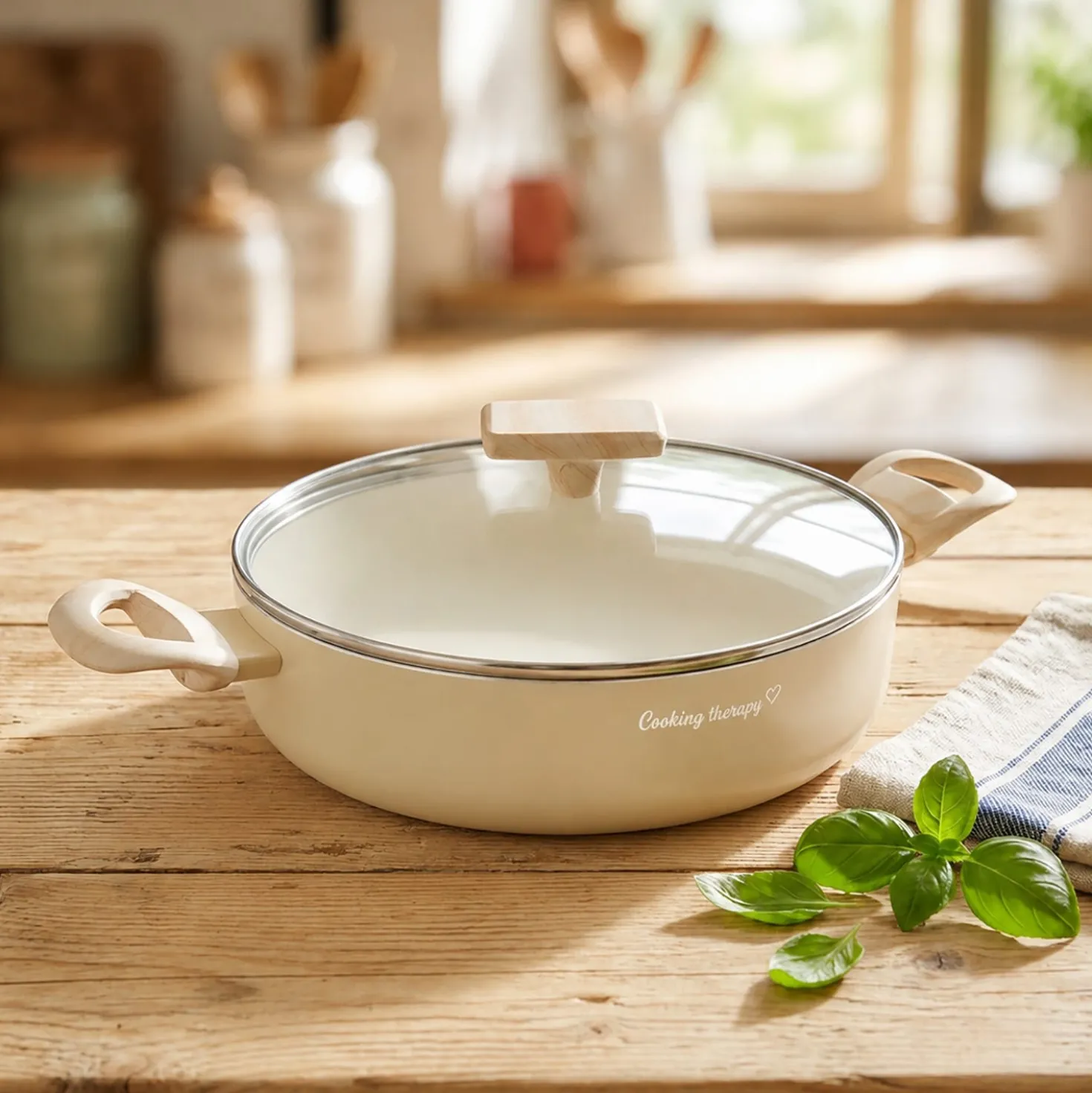 Tegame 24 cm sabbia Cooking Therapy con coperchio