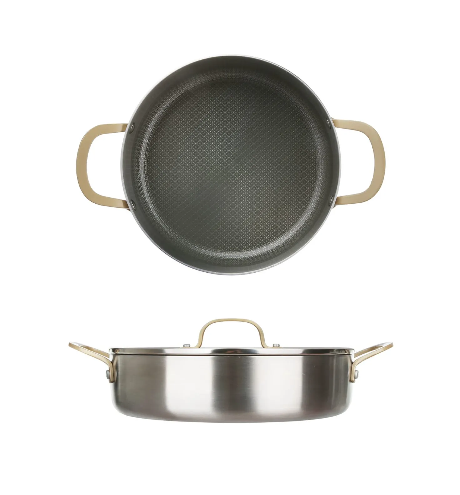 Tegame 28 cm triplo strato Tri Ply - Gold con coperchio
