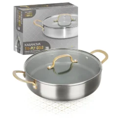 Tegame 28 cm triplo strato Tri Ply - Gold con coperchio